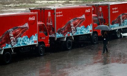 Apparently fewer people reach for a coke when the weather is crappy.