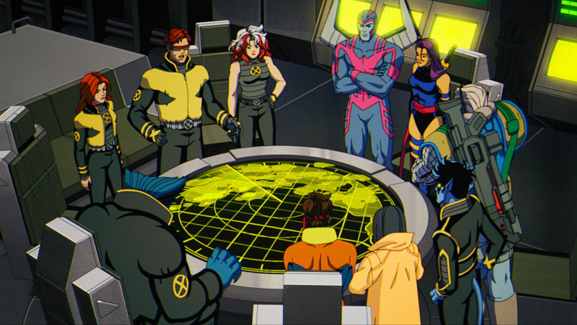 The X-Men and X-Force in the X-Corp building on Genosha in X-Men '97 season 2