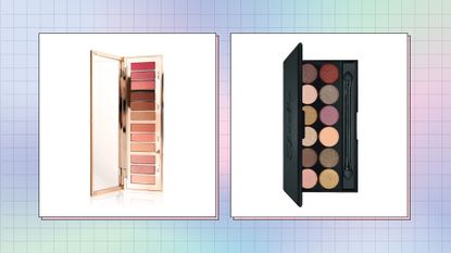 Collage showing two of the best eyeshadow palettes included in this feature from Charlotte Tilbury and Sleek