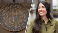 The seal of the Board of Governors of the Federal Reserve System; Xbox CEO Asha Sharma.