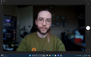ASUS Zenbook Duo (2024) UX8406 webcam sample demonstrating Windows Studio Effects background blur