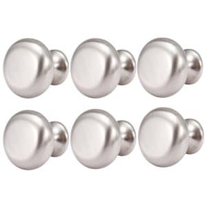 Wickes Circle Satin Nickel Cabinet Knob - 30mm - Pack of 6