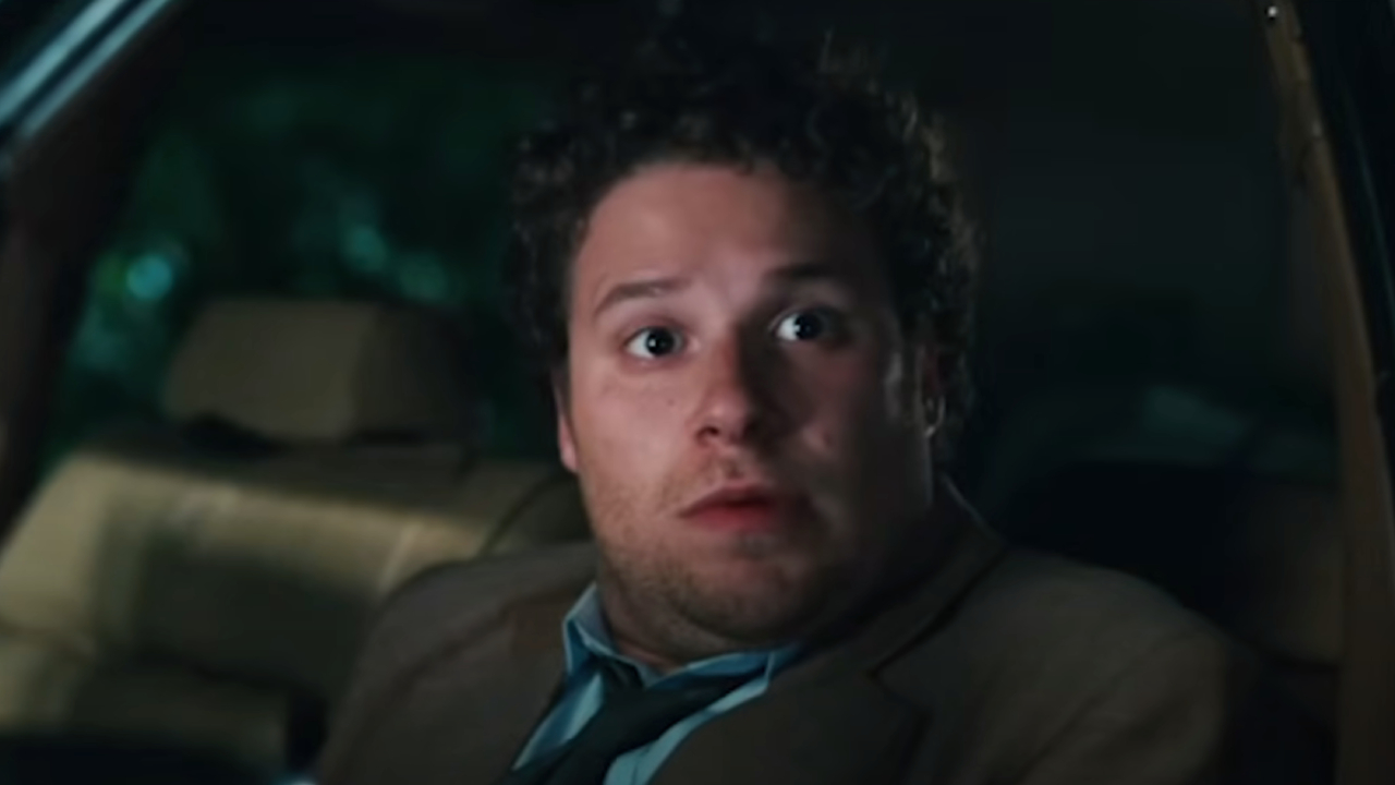 Seth Rogen looking shocked in Pineapple Express