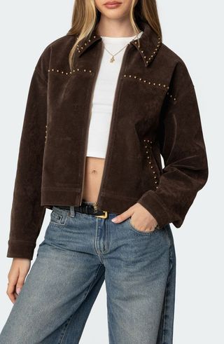 Memphis Studded Faux Suede Jacket