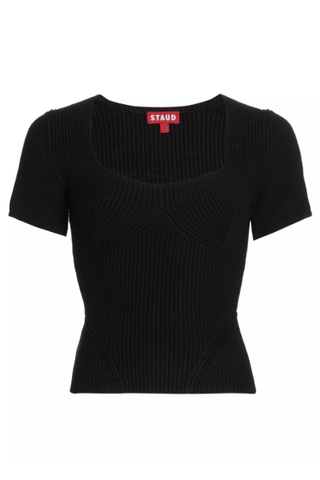 Staud Buxton Ribbed Knit T-Shirt (was $225) 