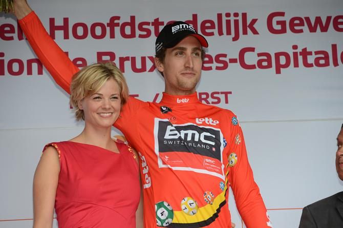 Taylor Phinney in the red jersey at the Eneco Tour