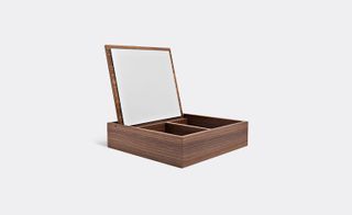 wooden jewellery box with concealed mirror
