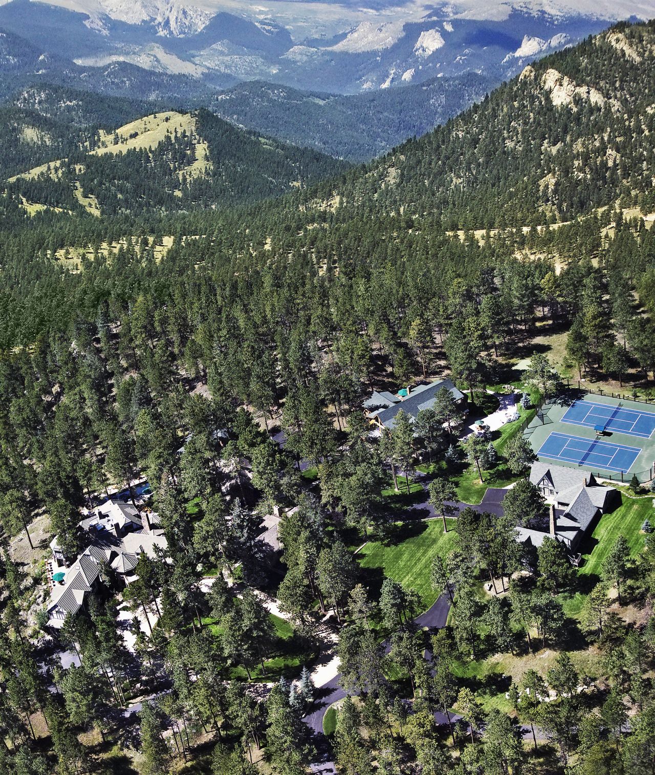 Aerial view of luxury home, Colorado