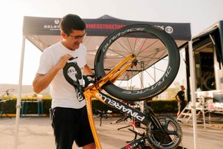 Richard Carapaz with his new Olympic edition Pinarello