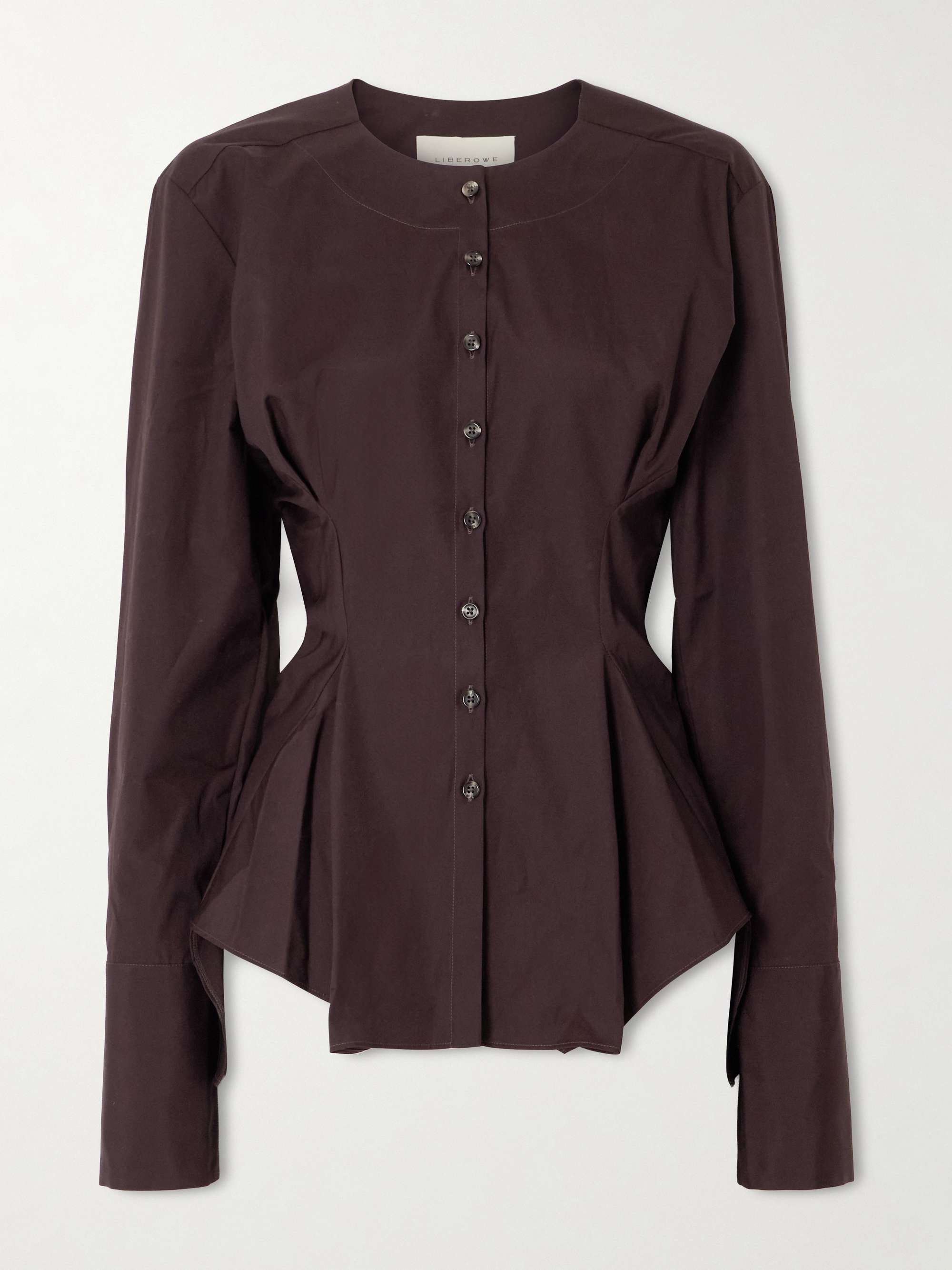 Lavinia Cotton-Poplin Peplum Blouse