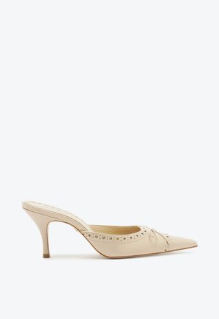 Minny Nappa Leather Pump - 5 / Beige / Nappa Leather