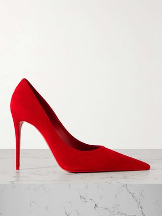 Kate Max 100 Velour Point-Toe Pumps