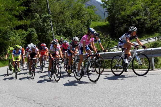 Mara Abbott (US National Team) went to front when the road gradient increased