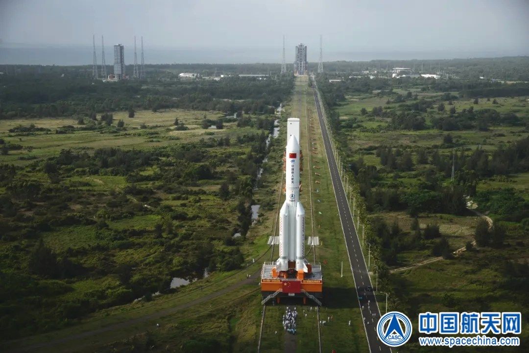 China's first Long March 5B rocket launches the country's next-generation space capsule into orbit on an uncrewed test flight from Wenchang Space Launch Center on Hainan Island in southern China on May 5, 2020.