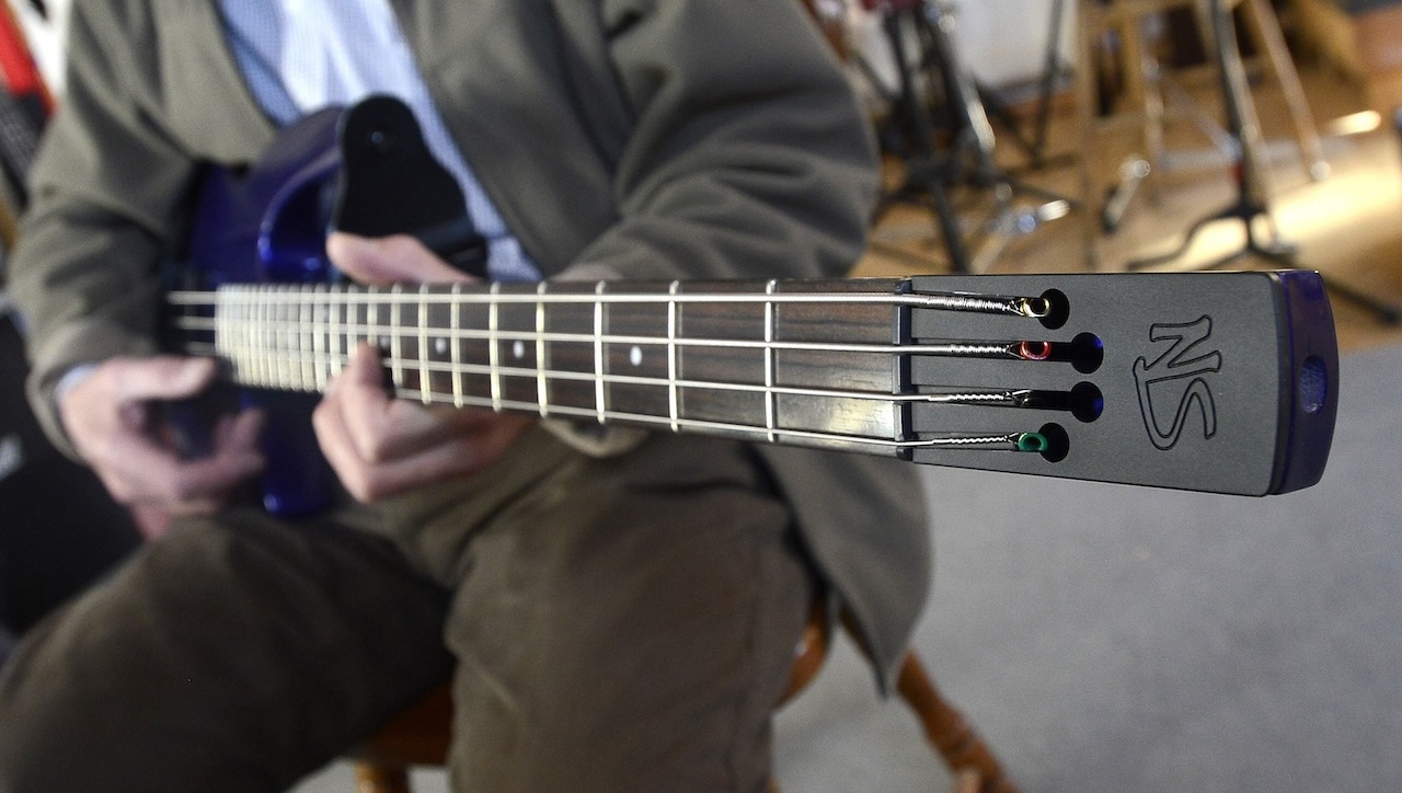 Ned Steinberger makes prototype electric bass guitars and violins at his shop/studio in Nobleboro.