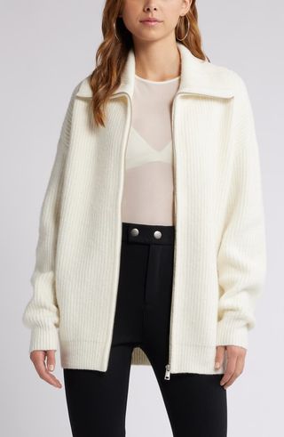 Oversize Rib Zip Sweater