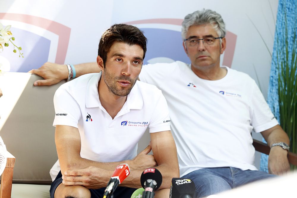 Thibaut Pinot and Marc Madiot on the second rest day at the Tour de France