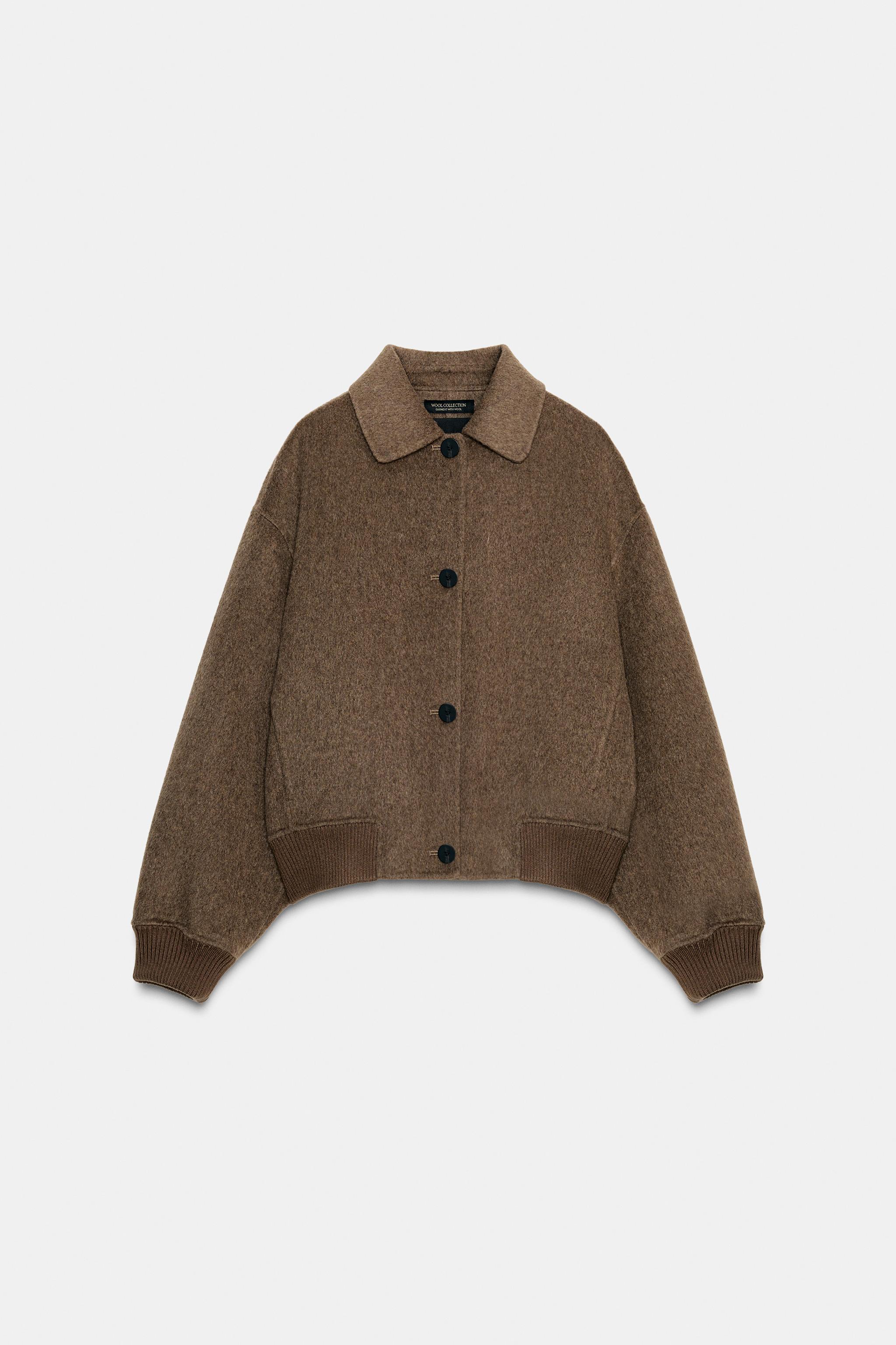 Wool Blend Bomber Jacket Zw Collection