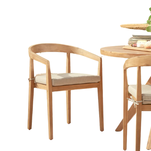 coxandcox, Two Curved Back Acacia Dining Chairs