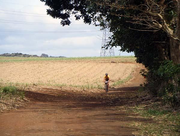 The yellow jersey solos away.