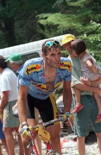 Eros Poli fights his way up Mont Ventoux in the 1994 Tour de France.