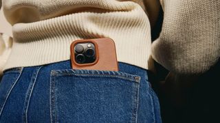 iPhone 14 Pro in one of the best iPhone 14 cases in a jeans back pocket 