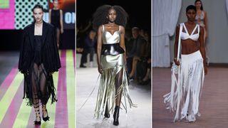 the fringe trend on spring/summer 2024 runways from Christian Dior, Alexander McQueen, Alberta Ferretti