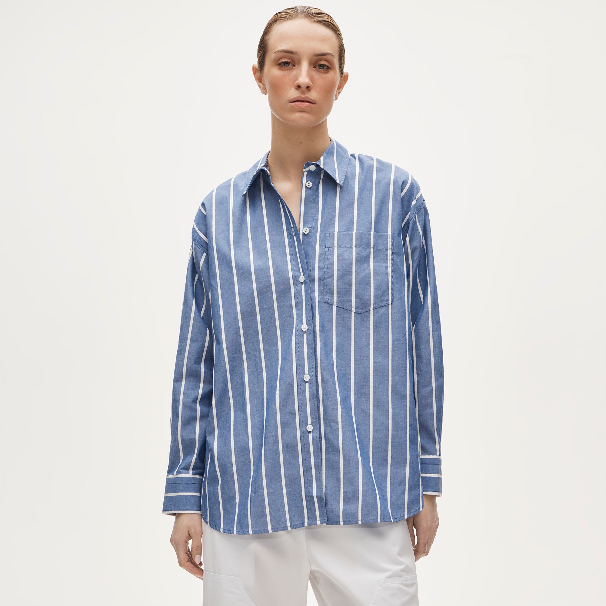 &amp;Eacute;tienne Oversized Shirt in Dobby Stripe