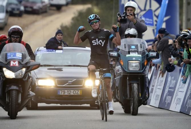 Sergio Henao (Sky) rode away from his rivals on the Alto do Malhao finishing ascent to win stage 3.