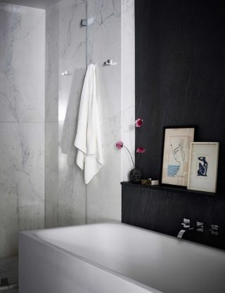 Black and white marble bathroom