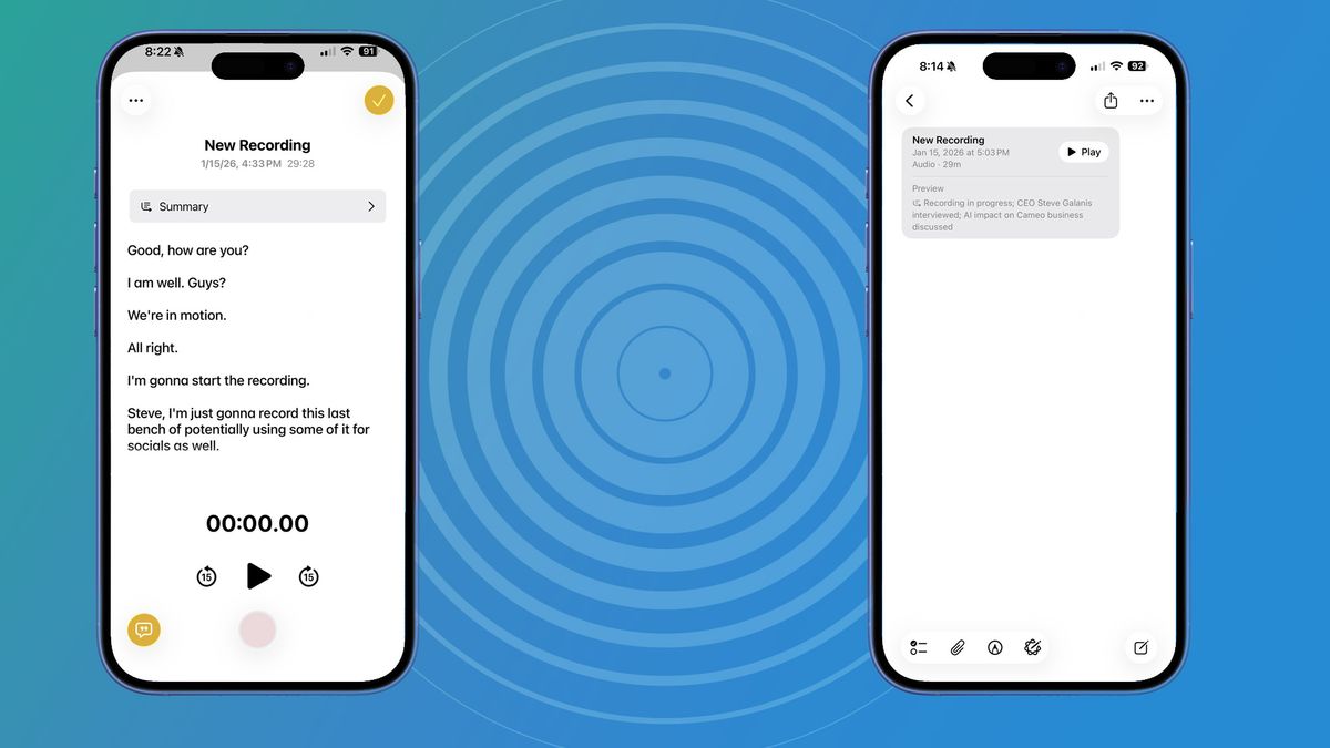 iPhone and Android recorders