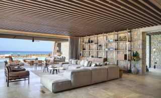 living space at Costa Navarino residences Villa M2.3