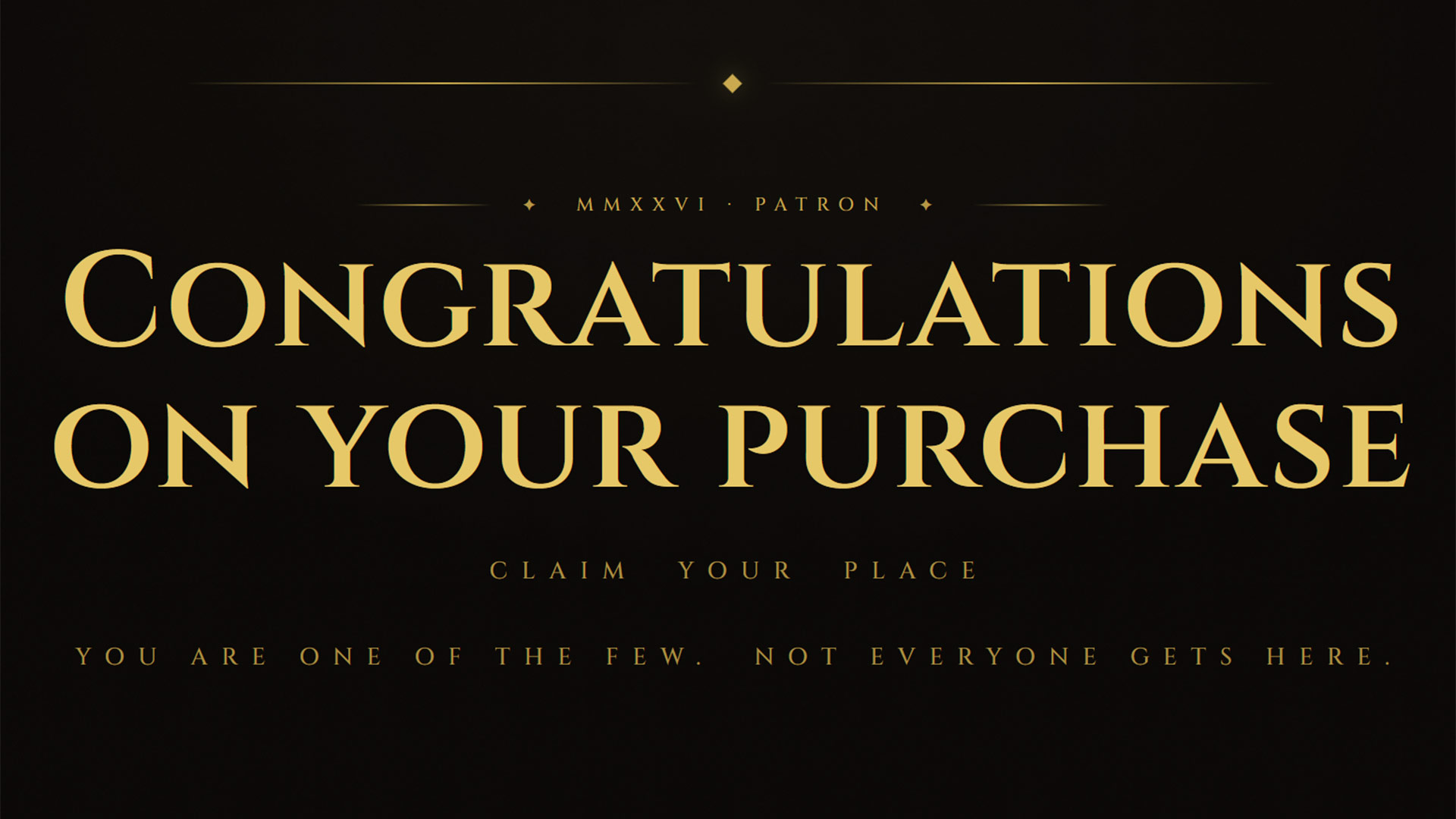 Congratulations On Your Purchase 