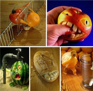 Talented artist Tamás Balla creates unique scenes using ordinary food items. Image © Tamás Balla