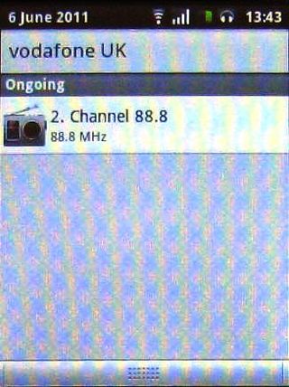 Vodafone smart fm radio control in notifications bar