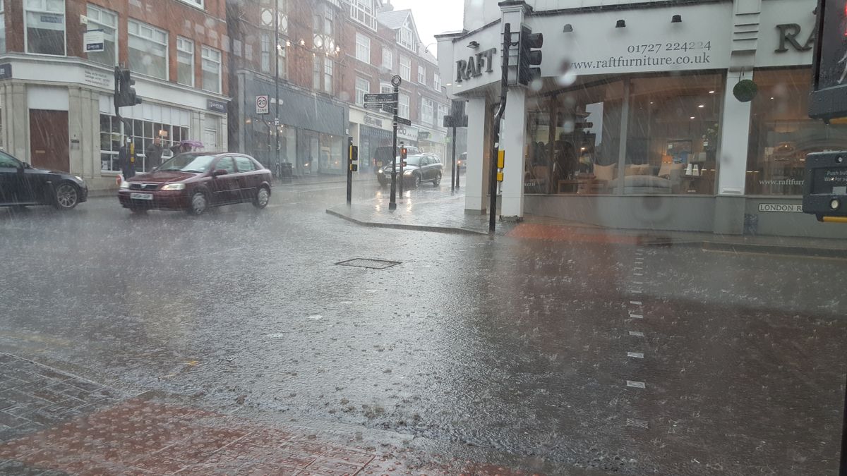 The fast moving rain was well captured