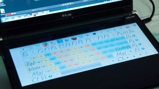 The multitouch keyboard is as large as a physical keyboard but much more flexible