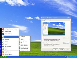 Windows XP classic Start menu design