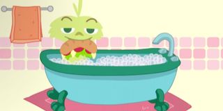 A monster learning about subs in a tub in Leap Frog: Read-along, Sing-along
