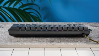 Photograph of the Wooting 60HE+ gaming keyboard