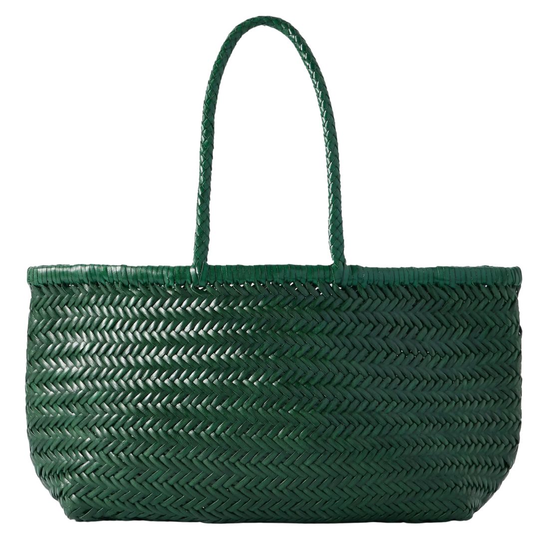 Dragon Diffusion Bamboo Triple Jump Big woven leather tote