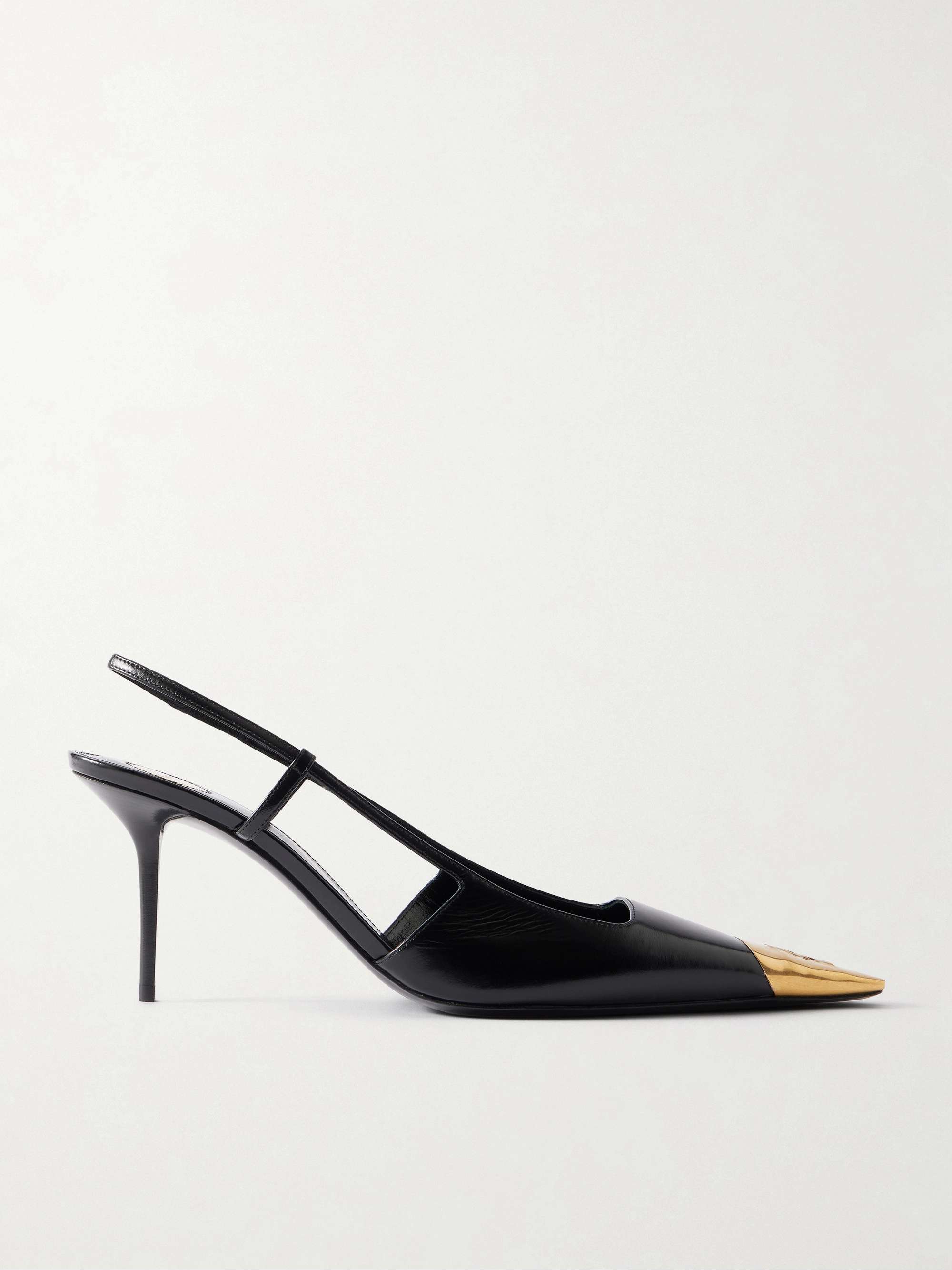 Jeanne Embellished Leather Slingback Pumps