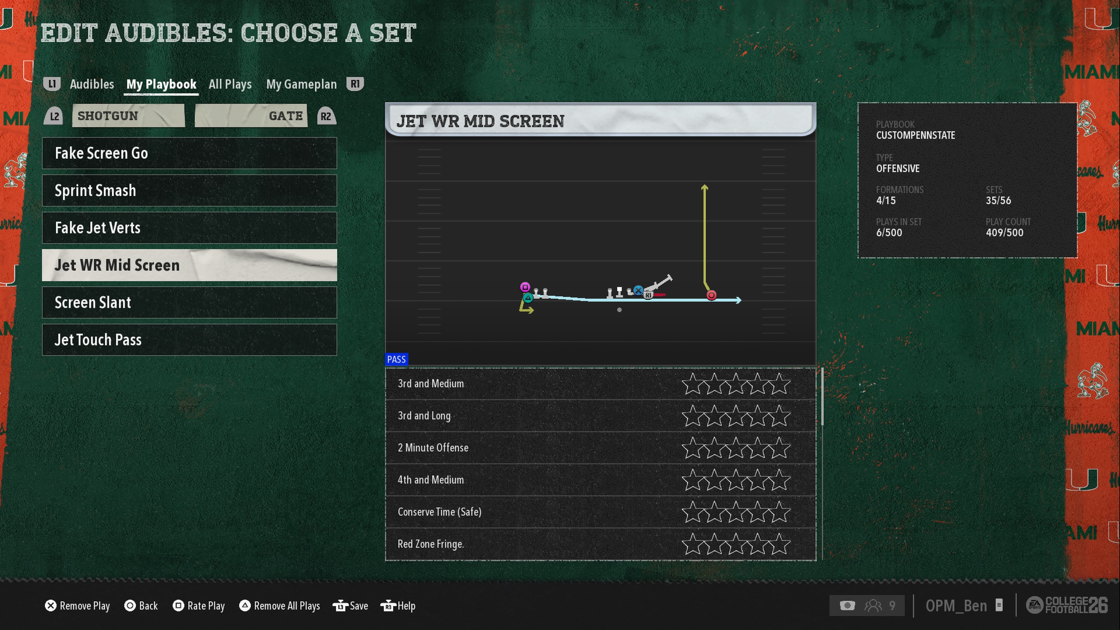 Jet WR Mid Screen in College Football 26