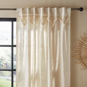 Macrame Border Hidden Tab Top Voile Panel