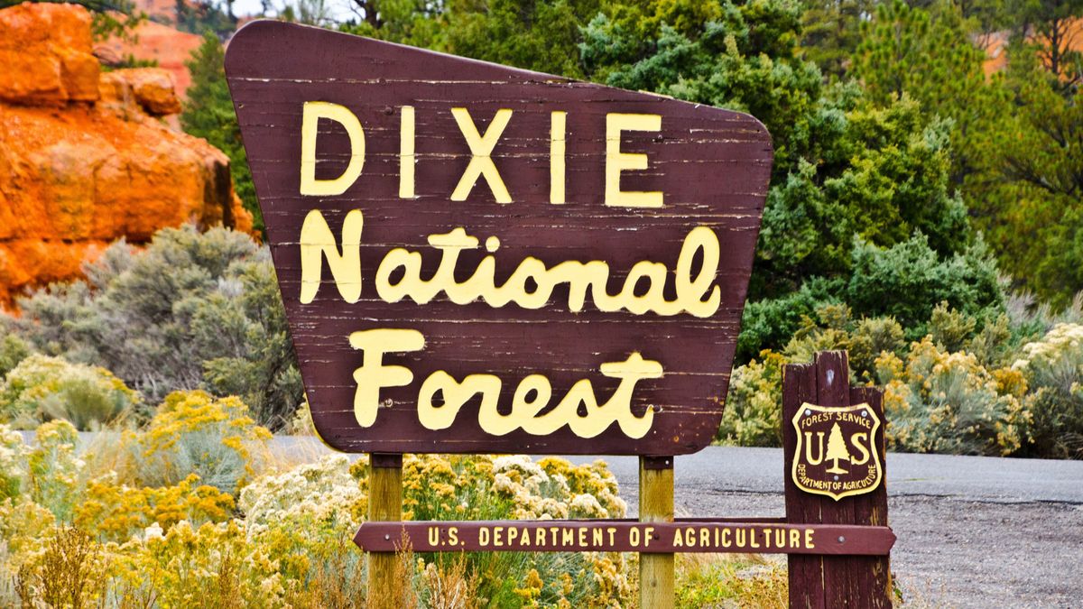 Utah, Red Canyon, All American Road, Dixie National Forest Sign