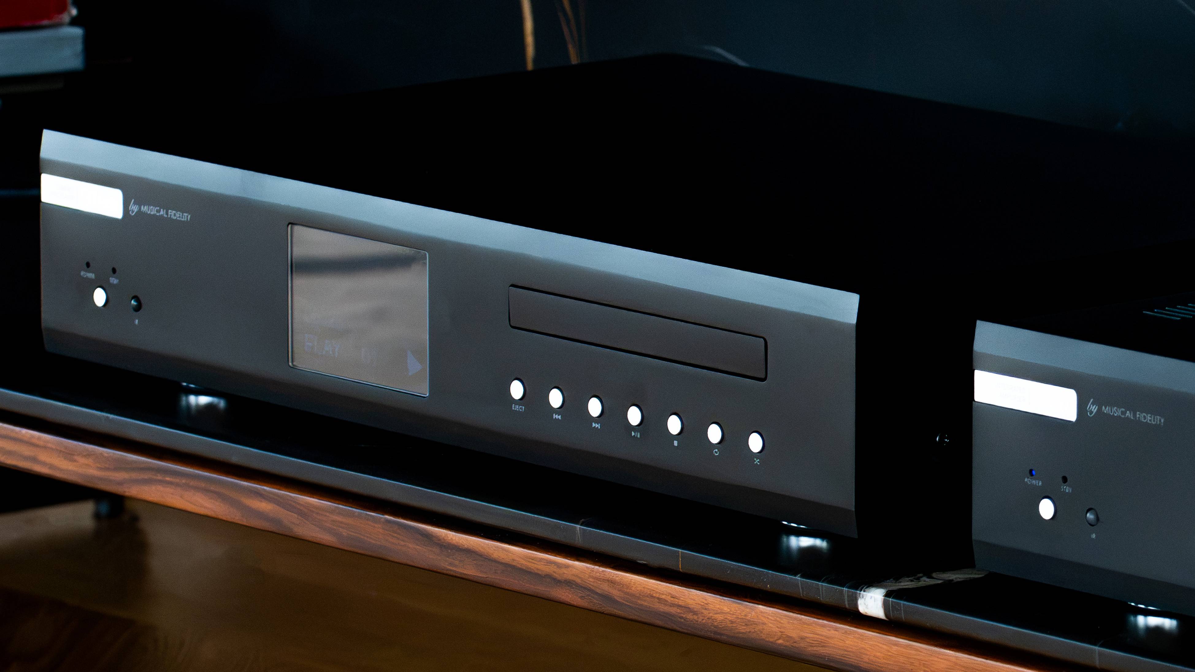 The Musical Fidelity B1xcd on a shelf.