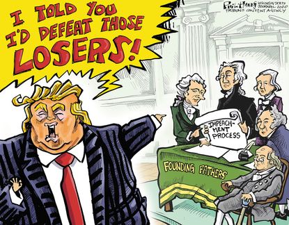 Political Cartoon U.S Trump impeachment founding fathers losers