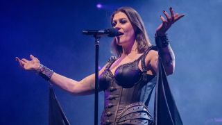 Floor Jansen onstage with Nightwish in 2022