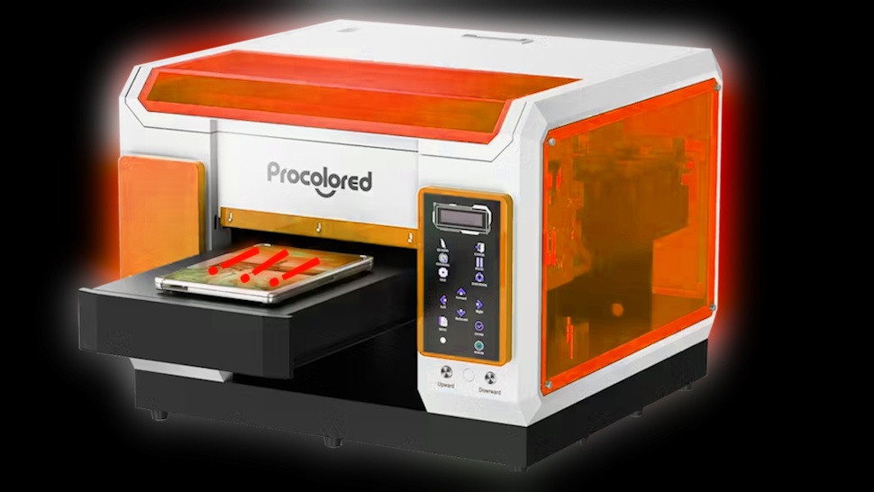 A procolored printer edited to be red to imply danger.