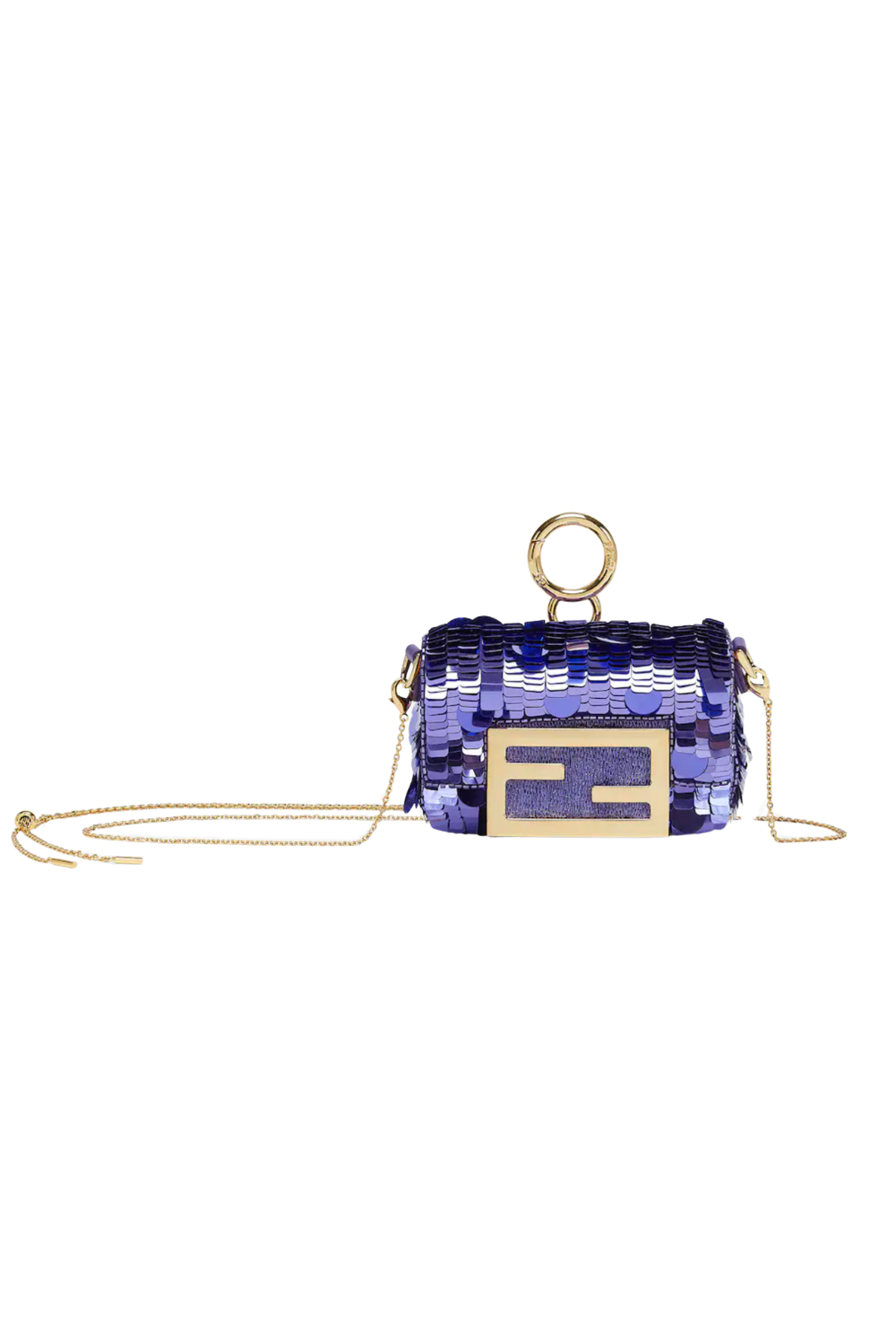 Nano Baguette Charmcharm With Purple Sequins
